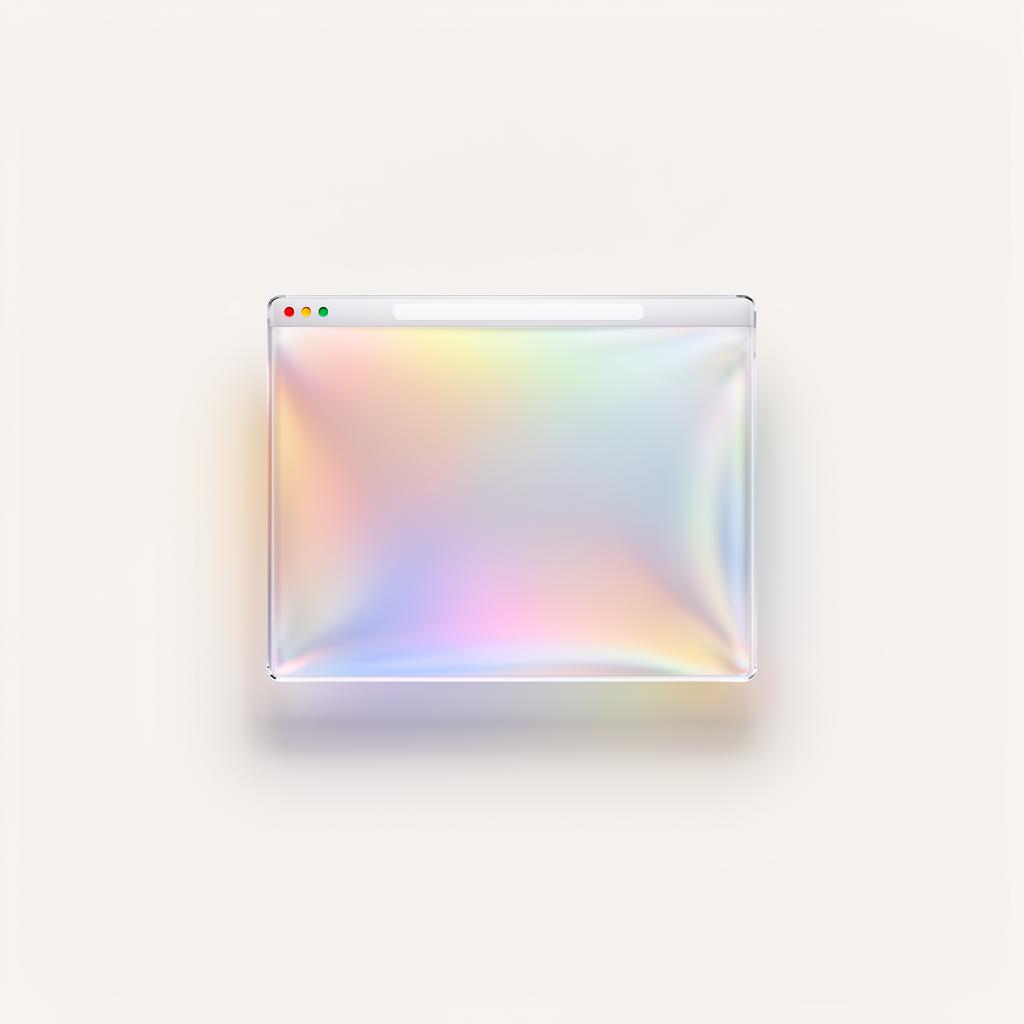 Translucent browser window with iridescent gradient